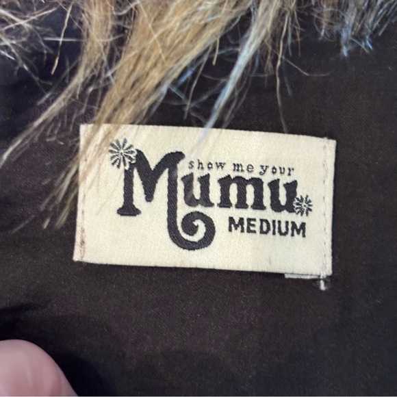 Show Me Your MuMu Luis Faux Chillah Feather Vest, Medium, Festival Boho Western - Picture 10 of 15